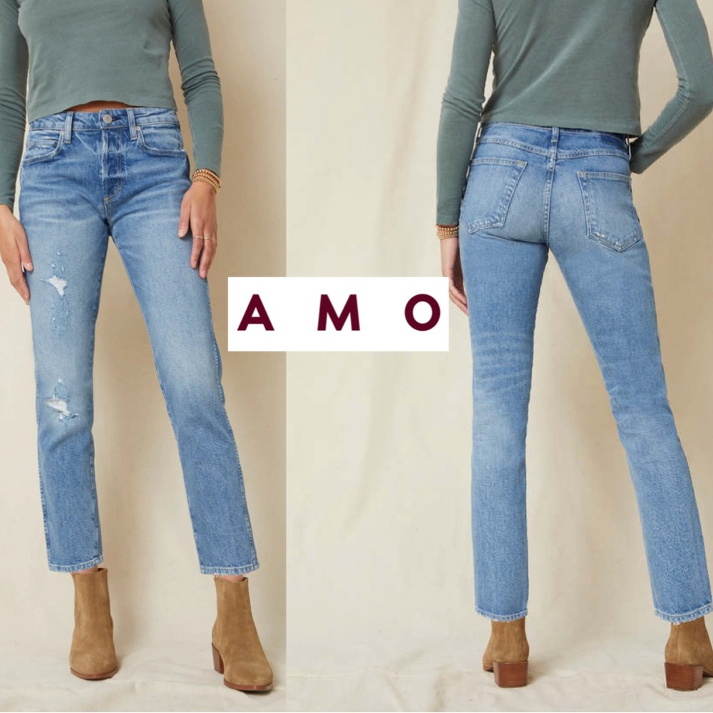 NWOT AMO Denim Tomboy Crop in Air Wash Women’s 28